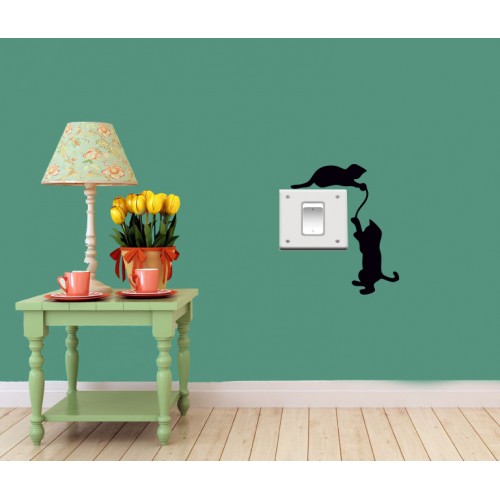 Oynayan Kediler Priz Sticker 4 Adet