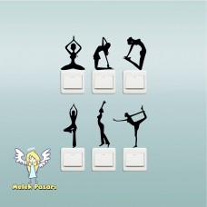 Sporcu Kız Seti Priz Sticker 6 Adet 