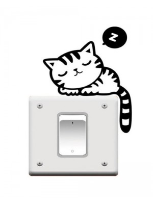 Uyuyan Sevimli Kedi Priz Sticker 4 Adet Uyuyan Sevimli Kedi Priz Sticker 4 Adet
