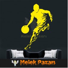 Tribal Basketbolcu Spor Duvar Sticker 