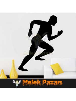 Koşan Adam Spor Salonu Duvar Sticker Koşan Adam Spor Salonu Duvar Sticker