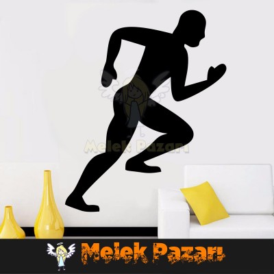 Koşan Adam Spor Salonu Duvar Sticker
