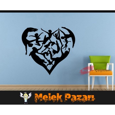 Pilates Kalp, Fitness Spor Salonu Duvar Sticker