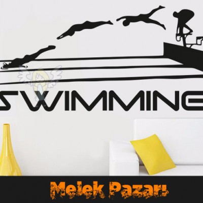 Yüzme Havuzu, Yüzücüler Swimming Duvar Sticker Yüzme Havuzu, Yüzücüler Swimming Duvar Sticker