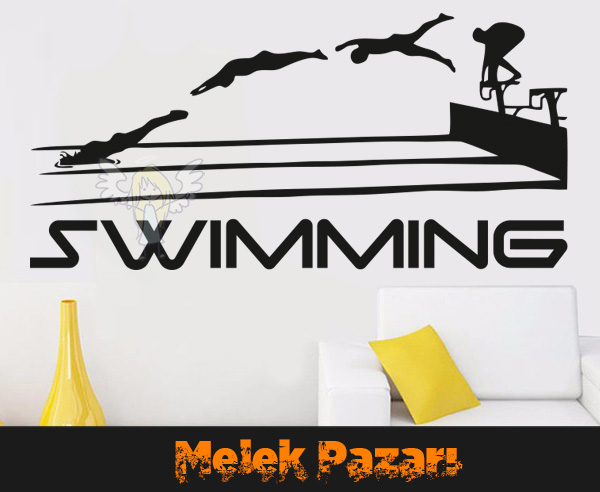 Yüzme Havuzu, Yüzücüler Swimming Duvar Sticker