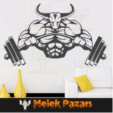 Spor Salonu, Fitness Boğa Duvar Sticker 