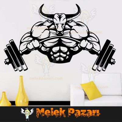 Spor Salonu, Fitness Boğa Duvar Sticker