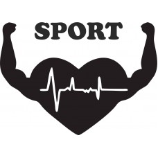 Spor Salonu, Fitness Kalp Duvar Sticker 