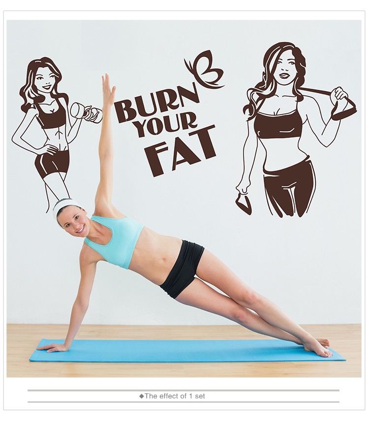 Burn Your Fat Fitnes, Spor Salonu Duvar Sticker