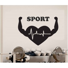 Spor Salonu, Fitness Kalp Duvar Sticker 