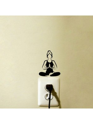Yoga Yapan Kadın Priz Sticker 4 Adet Yoga Yapan Kadın Priz Sticker 4 Adet