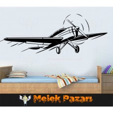 Tek Pervaneli Uçak Duvar Sticker 