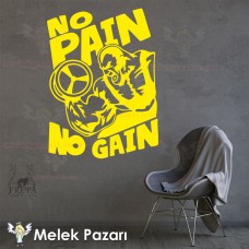 No Pain No Gain  Fitness, Spor Salonu Duvar Sticker 