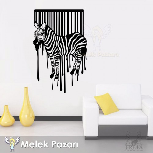 Zebra Desen Duvar Sticker, Duvar Dekoru