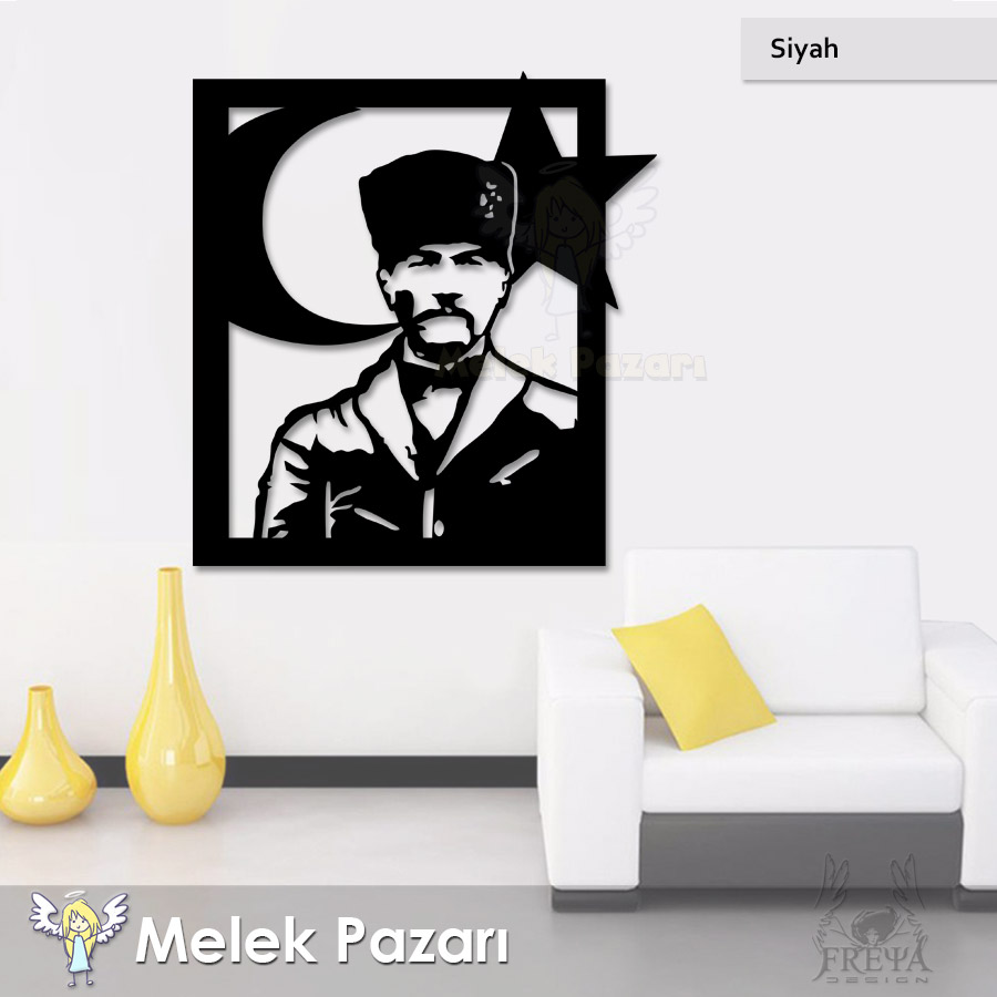 Ay Yıldız ve Atatürk Dekoratif Tablo
