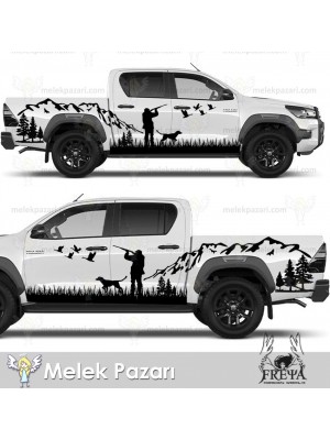 Avcı Sticker, Doğa Manzarası Off Road Çıkartma. Ördek Avı Sticker. Avcılık Araba Sticker.