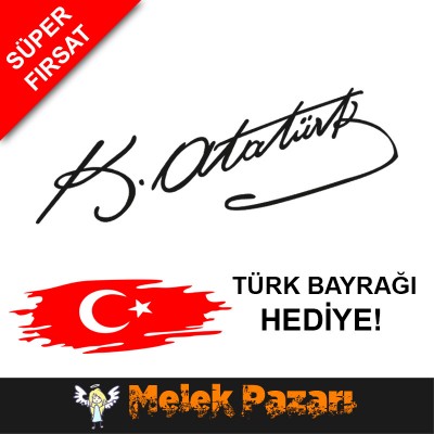 Atatürk Kocatepe Anahtarlık ve Atatürk İmzası Oto, Araba Sticker