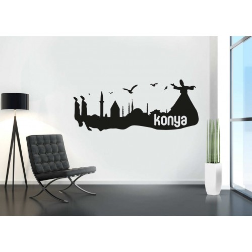 Konya Şehri Silueti Duvar Sticker