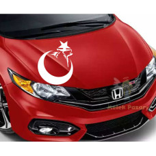 Kurt ve Ay Yıldız Oto Sticker 