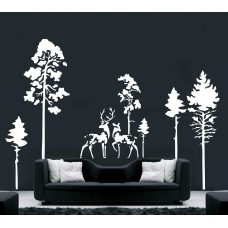 Ormanda Gizli Geyikler Duvar Stickerı 