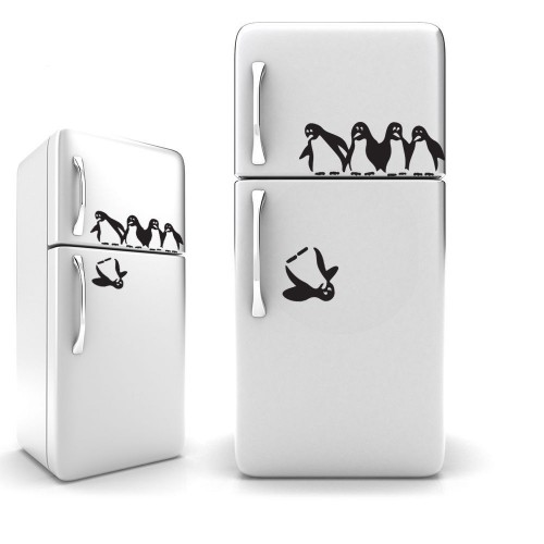 Penguenler Buzdolabı Sticker