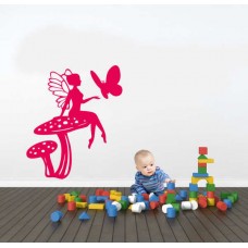 Peri Kızı ve Kelebek Duvar Sticker 