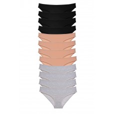 12 adet Süper Eko Set Likralı Kadın Slip Külot Siyah Ten Gri