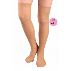 12 Adet Mus Kaçmaz Lastikli Çorap 70 denye 38 Bronz 