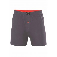 Düğmeli Pamuklu Erkek Penye Boxer Büyük Beden Füme - 1278A 