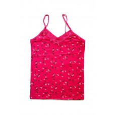 Kadın Askılı Desenli Atlet Dantelli Empirme Pamuklu Penye D3 