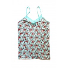 Kadın Askılı Desenli Atlet Dantelli Empirme Pamuklu Penye D5 