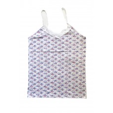 Kadın Askılı Desenli Atlet Dantelli Empirme Pamuklu Penye D7 