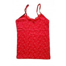 Kadın Askılı Desenli Atlet Dantelli Empirme Pamuklu Penye D9 