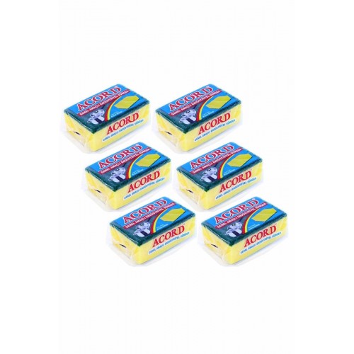 6 adet Jumbo Boy Endüstriyel Çok Amaçlı Bulaşık Süngeri  13x8x4 cm