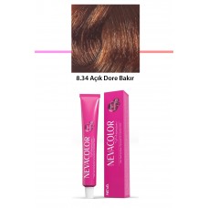 Premium 8.34 Açık Dore Bakır - Kalıcı Krem Saç Boyası 50 g Tüp 