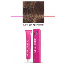 Premium 8.0 Yoğun Açık Kumral - Kalıcı Krem Saç Boyası 50 g Tüp 