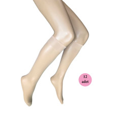 12 Adet Parlak Dizaltı Kadın Çorap 15 Denye Sahra 51 