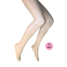 12 Adet Parlak Dizaltı Kadın Çorap 15 Denye Ten 57 