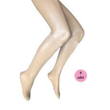 6 Adet Parlak Dizaltı Kadın Çorap 15 Denye Sahra 51 