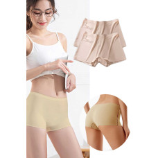 2 Adet Kadın Dikişsiz Görünmez İz Yapmaz Mini Şort Boxer Ten 