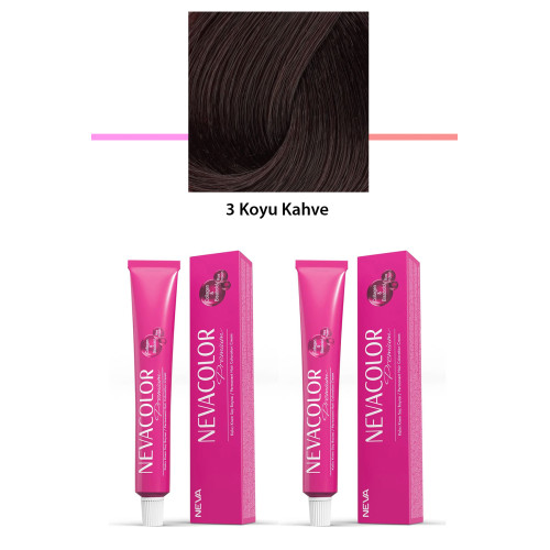 2 li Set Premium 3 Koyu Kahve - Kalıcı Krem Saç Boyası 2 X 50 g Tüp