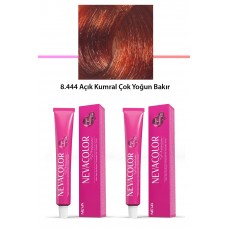 2 li Set Premium 8.444 Açık Kumral Çok Yoğun Bakır - Kalıcı Krem Saç Boyası 2 X 50 g Tüp 