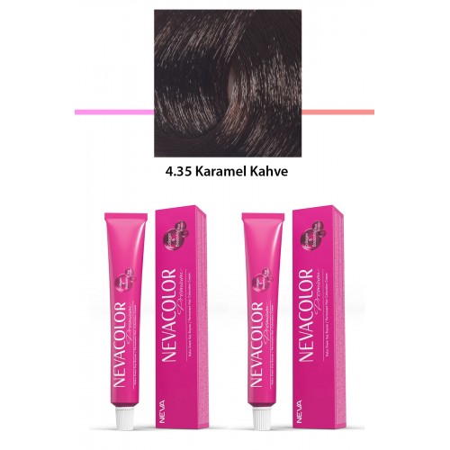 2 li Set Premium 4.35 Karamel Kahve - Kalıcı Krem Saç Boyası 2 X 50 g Tüp