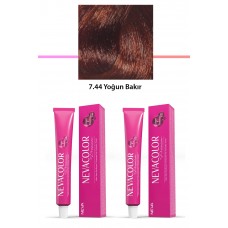 2 li Set Premium 7.44 Yoğun Bakır - Kalıcı Krem Saç Boyası 2 X 50 g Tüp 