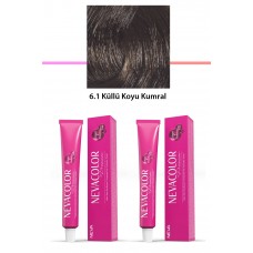 2 li Set Premium 6.1 Küllü Koyu Kumral - Kalıcı Krem Saç Boyası 2 X 50 g Tüp 