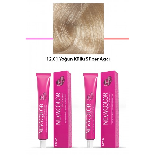 2 li Set Premium 12.01 Yoğun Küllü Süper Açıcı - Kalıcı Krem Saç Boyası 2 X 50 g Tüp