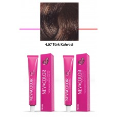 2 li Set Premium 4.07 Türk Kahvesi - Kalıcı Krem Saç Boyası 2 X 50 g Tüp 