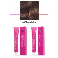 2 li Set Premium 6.07 Bronz Kahve - Kalıcı Krem Saç Boyası 2 X 50 g Tüp 