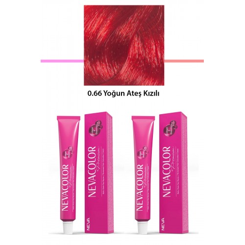 2 li Set Premium 0.66 Yoğun Ateş Kızılı - Kalıcı Krem Saç Boyası 2 X 50 g Tüp