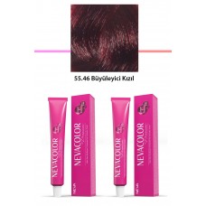 2 li Set Premium 55.46 Büyüleyici Kızıl - Kalıcı Krem Saç Boyası 2 X 50 g Tüp 